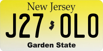 NJ license plate J27OLO