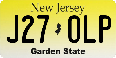NJ license plate J27OLP