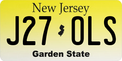 NJ license plate J27OLS
