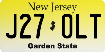 NJ license plate J27OLT
