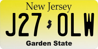 NJ license plate J27OLW