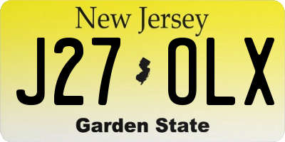 NJ license plate J27OLX