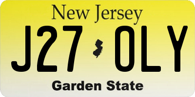 NJ license plate J27OLY