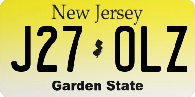 NJ license plate J27OLZ
