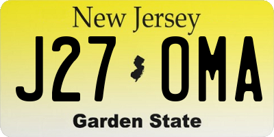 NJ license plate J27OMA