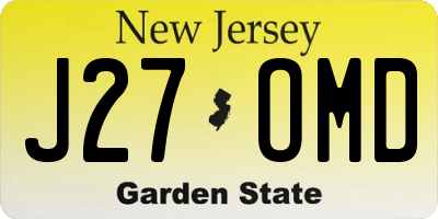 NJ license plate J27OMD