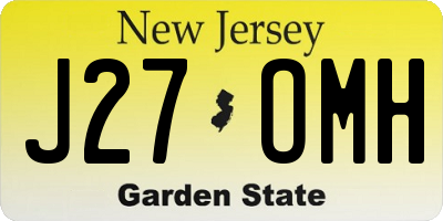 NJ license plate J27OMH