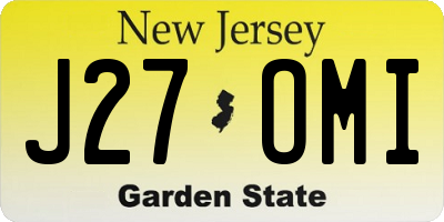 NJ license plate J27OMI