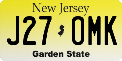 NJ license plate J27OMK