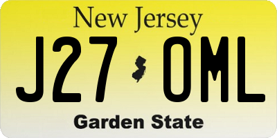 NJ license plate J27OML