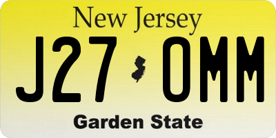 NJ license plate J27OMM