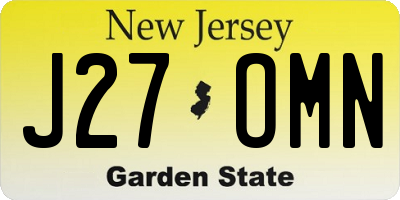 NJ license plate J27OMN