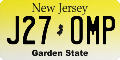 NJ license plate J27OMP
