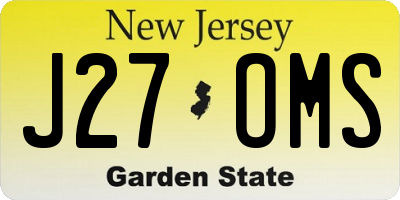 NJ license plate J27OMS