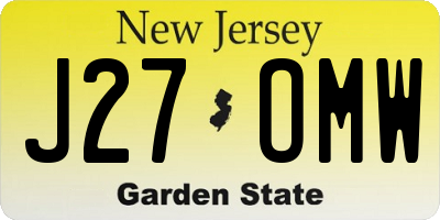 NJ license plate J27OMW