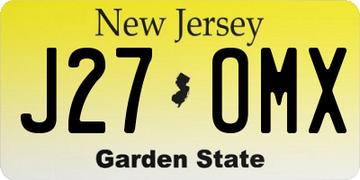 NJ license plate J27OMX
