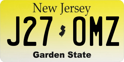NJ license plate J27OMZ