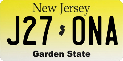 NJ license plate J27ONA