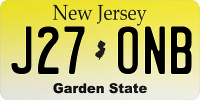 NJ license plate J27ONB