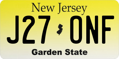 NJ license plate J27ONF