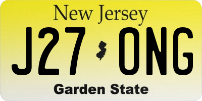 NJ license plate J27ONG