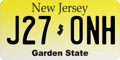 NJ license plate J27ONH