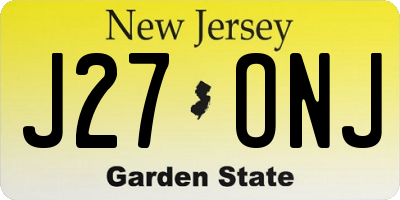 NJ license plate J27ONJ