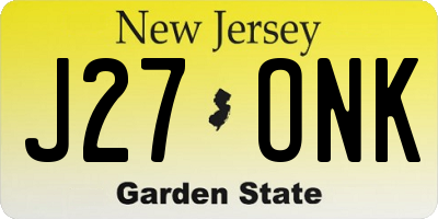 NJ license plate J27ONK