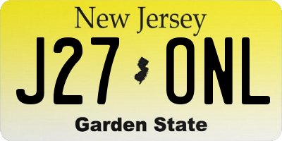 NJ license plate J27ONL
