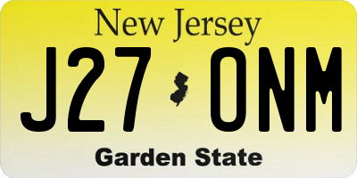 NJ license plate J27ONM