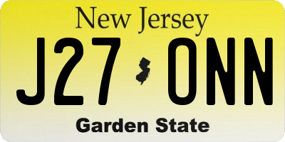 NJ license plate J27ONN