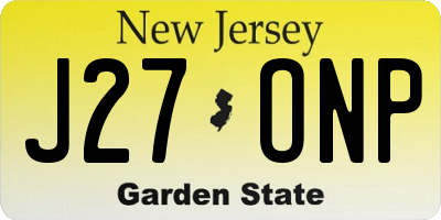 NJ license plate J27ONP