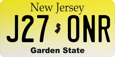 NJ license plate J27ONR