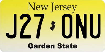 NJ license plate J27ONU
