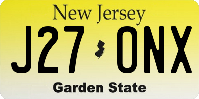 NJ license plate J27ONX