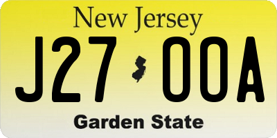 NJ license plate J27OOA