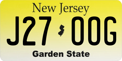 NJ license plate J27OOG