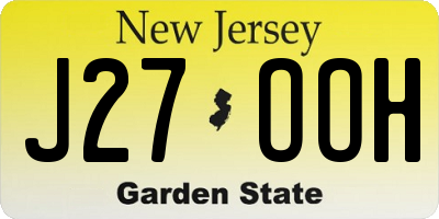NJ license plate J27OOH