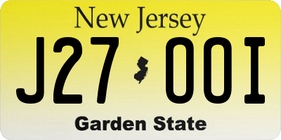 NJ license plate J27OOI