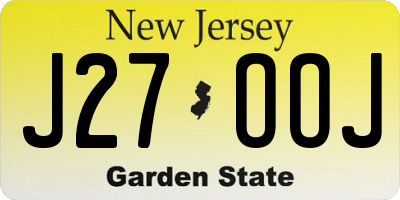 NJ license plate J27OOJ