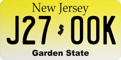 NJ license plate J27OOK