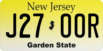 NJ license plate J27OOR