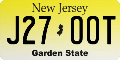 NJ license plate J27OOT