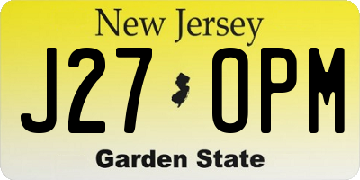NJ license plate J27OPM