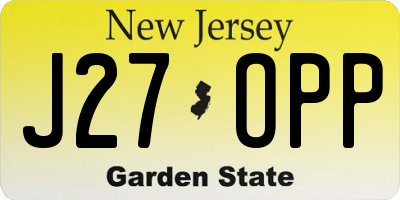 NJ license plate J27OPP