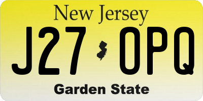 NJ license plate J27OPQ