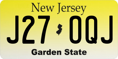 NJ license plate J27OQJ