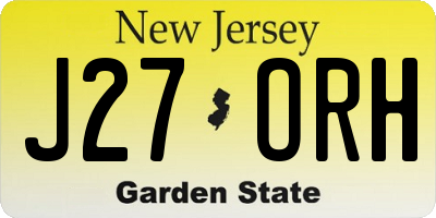 NJ license plate J27ORH