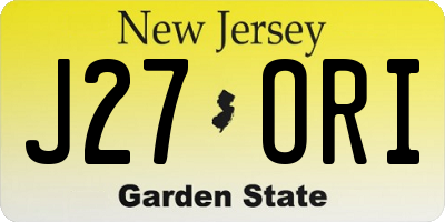 NJ license plate J27ORI