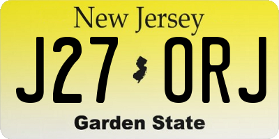 NJ license plate J27ORJ